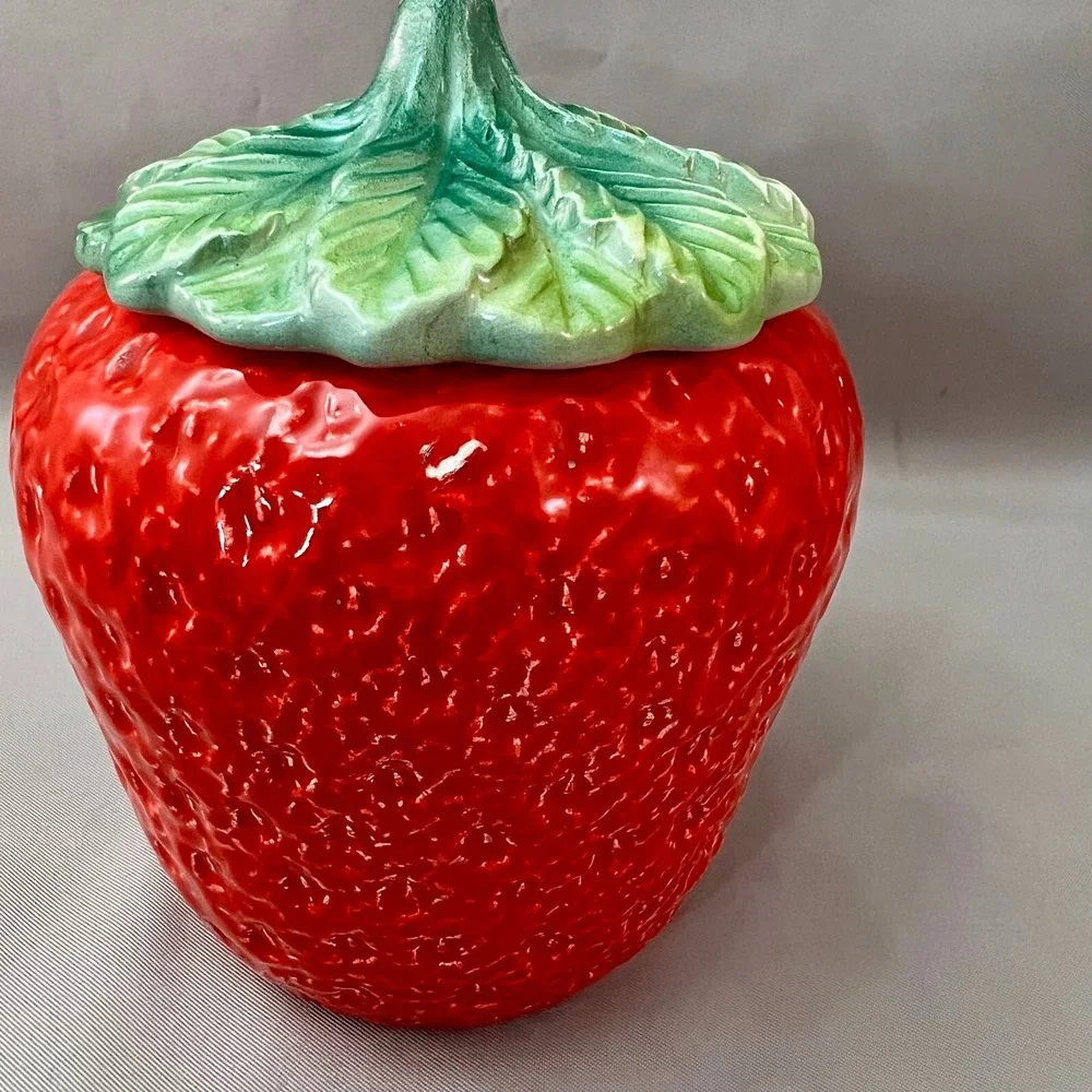 Sur La Table Strawberry Jam Jar Small Red Good Italian Ceramic Lidded Pot
